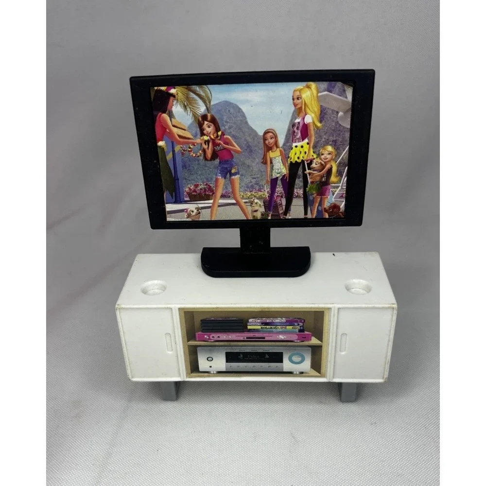 Barbie Dream House Doll Furniture- Couch, Chairs, Bed, Entertainment Center, Tv